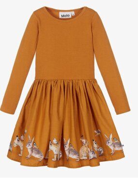 Molo Candi Animal Print Long Sleeve Baby Dress Size 9 Months / 74